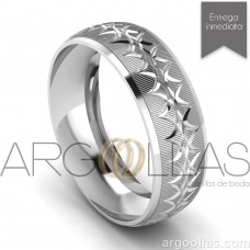 Argolla Clásica Oro 10K 6mm Diamantado (Oro Amarillo, Oro Blanco, Oro Rosa) MOD: 7-6B